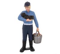 Filteilect Figure dipinte di agricoltore e pastore del treno del modello della scala HO, persone in piedi del PVC per il layout ferroviario e le scene di diorama della fattoria (ZQ 697)