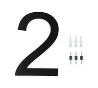 Filteilect Grande numero civico galleggiante da 20,3 cm, nero, per pareti esterne, targa moderna per indirizzi di casa, giardino, placca decorativa (C)