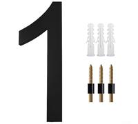 Filteilect Grande numero civico galleggiante da 20,3 cm, nero, per pareti esterne, targa moderna per indirizzo di casa e giardino, placca decorativa (B)