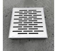 Filteilect Griglia di scarico in acciaio inossidabile con telaio, finitura spazzolata antiscivolo e design a scarico rapido, copertura di drenaggio esterno per Municipal, Plaza, (200 x 200 x 20 mm)