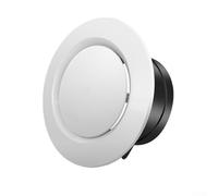 Filteilect Griglia di ventilazione a soffitto in ABS con volume d'aria regolabile per presa d'aria fresca interna, bianco e nero, 75 mm/100 mm/125 mm/150 mm/200 mm (125 mm)