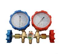 Filteilect Kit manometro collettore per aria condizionata e refrigerazione, in ottone, bidirezionale per HVAC, strumento diagnostico con manometri R12 R22 R404A R410A R32 R134A, (C)