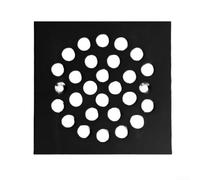 Filteilect Moderno coperchio quadrato per scarico del bagno e doccia, con grandi fori di drenaggio, design con montaggio a vite, per scarichi da 10-35 cm (quadrato - nero)