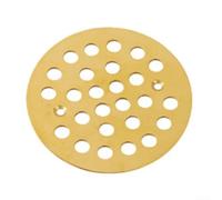 Filteilect Moderno coperchio quadrato per scarico del bagno, griglia per doccia con grandi fori di drenaggio, design con montaggio a vite, per scarichi da 10-35 cm (rotondo, oro)