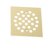 Filteilect Moderno coperchio quadrato per scarico del bagno, griglia per doccia con grandi fori di drenaggio, design con montaggio a vite, per scarichi da 10-35 cm (quadrato - oro)