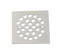 Filteilect Moderno coperchio quadrato per scarico del bagno, griglia per doccia con grandi fori di drenaggio, design con montaggio a vite, per scarichi da 10-35 cm (quadrato - argento)