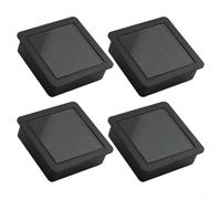 Filteilect Parte superiore di ricambio per luce solare, pannello solare quadrato con batteria integrata, copertura per luce da giardino, impermeabile, parti nere (4 pezzi)