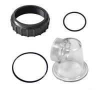 Filteilect Parti di ricambio per pompa di circolazione per piscine, kit di copertura prefiltro trasparente con guarnizioni O-Ring per raccordi a vite per attrezzature da piscina serie SPS