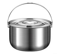 Filteilect Pentola da campeggio in acciaio inox con manico, set di pentole da cucina portatile per escursioni all'aperto picnic 1,4 L-6 L (1,4 L)