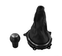 Filteilect Pomello del cambio per Honda Jazz Fit 2009-2015, leva del cambio manuale a 5 marce con custodia in pelle, struttura in metallo ABS rinforzato, resistente alla polvere, nero (testa +