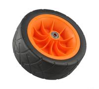 Filteilect Ruota di ricambio da 20,3 cm per carrello pieghevole con cuscinetti, in poliuretano per una lunga durata, compatibile con la maggior parte dei giardini (arancione)
