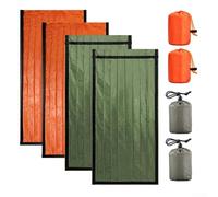 Filteilect Sacco a pelo di sopravvivenza per campeggio e avventure all'aria aperta, coperta termica, impermeabile, leggera, pellicola in alluminio PE, 1,8 x 0,9 m, confezione da