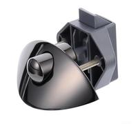 Filteilect Serratura a pulsante a mezza luna per porte di armadi camper, con maniglia in lega di zinco e base in nylon, misura regolabile per porte di spessore 14-16 mm, compatibile (grigio)