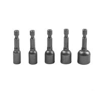 Filteilect Set di chiavi a bussola magnetiche con gambo esagonale da 1/4 di pollice per trapano elettrico e driver, 5 chiavi a bussola da 6-13 mm con acciaio al cromo vanadio, compatibili con cordless