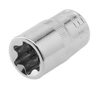 Filteilect Set di chiavi a bussola per viti Torx tipo E, attacco da 1/2", in acciaio ad alta durezza, compatibile con impugnatura a cricchetto, dimensioni E10-E24 (E20)