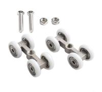 Filteilect Set di rulli per porte scorrevoli, resistenti ruote in acciaio inox per casa, patio e guardaroba, lunghezza 5,3 cm, sostituzione diretta (2 pezzi)