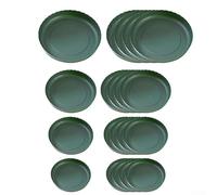 Filteilect Sottovaso circolare per piante, 20 pezzi, 16, 18, 20, 22 cm, base in plastica verde, per vasi da fiori, piante grasse, erbe, protezione impermeabile per il pavimento