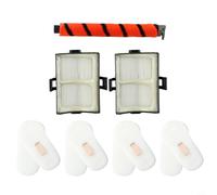 Filteilect Spazzola a rullo di ricambio e kit filtro per aspirapolvere Shark HZ500/HZ500UK/HZ500UKT, include 1 morbido per rullo di spazzole, 4 filtri in schiuma e 4 filtri in feltro, 2