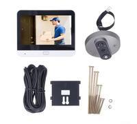 Filteilect Spioncino con video HD 1080p e schermo da 4,3 pollici, WLAN, con rilevatore di movimento PIR e audio bidirezionale per la sicurezza domestica, argento