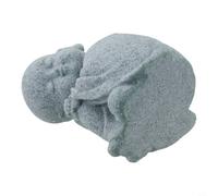 Filteilect Statuetta di monaco di Buddha saggio in resina arenaria, non vedo il male, non parla il male, non sentire, non cattivo, decorazione da giardino, piccola decorazione per prato per esterni e