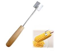 Filteilect Strumento spelafili per pannocchie di mais, gadget da cucina con manico in legno, design a spinta verso il basso per una rimozione sicura ed efficiente del nocciolo (1 pezzo)