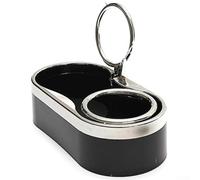 Filteilect Supporto doppio portabicchieri per auto e camion, supporto per console, portabottiglie, 16 x 8 x 5,4 cm, in plastica nera, con morbidi cuscinetti antivibrazioni, adatto per bevande fino a 5