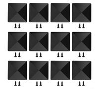 Filteilect Tappo per recinzione da giardino, 10,2 x 10,2 cm, copertura protettiva in plastica nera per pali esterni con fori preforati, stile piramide (12 pezzi)
