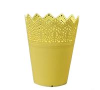 Filteilect Vaso da fiori in plastica con design a corona in pizzo, supporto cavo da 14 cm, per piante da interno, penne, cosmetici o articoli di cancelleria, portatile e riutilizzabile (singolo