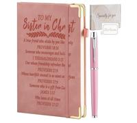 Filten Diario religioso in pelle, 200 pagine, formato A5, a righe, con tasca interna e penna, regalo per amicizia e fede