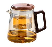 Filter Teapot - Inner Tank Clear Teapot for Water Separation | Heat Resistant Ergonomic Tea Maker Kettle for Living Room, Restaurant, Home or Daily Beverage Brewing Use