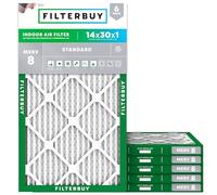 FilterBuy 14 x 30 x 1 MERV 8 Tenda plissettata AC Filtro dell'aria (6 filtri), 14 x 30 x 1 - Argento