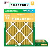 Filterbuy 20 x 24 x 2 filtro aria MERV 11 Allergen Defense (confezione da 2), ricambio per filtri aria condizionata a pieghe HVAC (dimensioni effettive: 19,38 x 23,38 x 1,75 pollici)