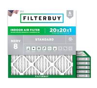 FilterBuy AFB Silver MERV 8 Filtri Aria 20x20x1 Confezione da 6 Filtri Made in USA.