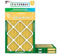 Filterbuy Filtro aria MERV 11 Allergen Defense (confezione da 3), filtri dell'aria per forni HVAC a pieghe (dimensioni effettive: 49,5 x 75 x 1,9 cm)
