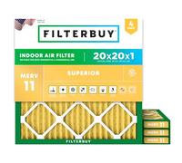 Filterbuy Filtro aria MERV 11 Allergen Defense (confezione da 4), filtri dell'aria di ricambio per forni HVAC AC pieghettati (dimensioni effettive: 40 x 40 x 1 cm)