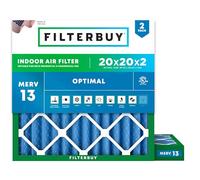 Filterbuy Filtro aria MERV 13 Optimal Defense (2 pezzi), 20 x 20 x 2 filtri dell'aria di ricambio per forno HVAC plissettato (dimensioni effettive: 49 x 49 x 4 cm)