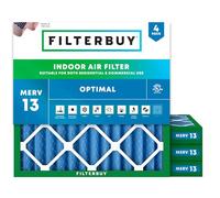 Filterbuy Filtro aria MERV 13 Optimal Defense (confezione da 4), filtri dell'aria di ricambio per forni HVAC AC pieghettati (dimensioni effettive: 24 x 24 x 4 cm)