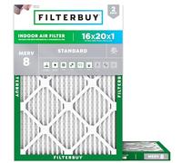 FilterBuy Filtro aria per forno a soffietto MERV 8, 16 x 20 x 1 (confezione da 2 filtri), 16 x 20 x 1 - argento