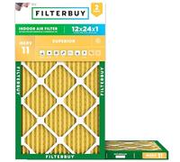 Filterbuy Filtro dell'aria MERV 11 Allergen Defense (confezione da 2), filtro dell'aria a pieghe HVAC AC AC (dimensioni effettive: 21,38 x 23,38 x 0,75 pollici)