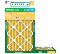 Filterbuy Filtro dell'aria MERV 11 Allergen Defense (confezione da 2), filtro dell'aria a pieghe HVAC AC AC (dimensioni effettive: 9,50 x 23,50 x 0,75 pollici)
