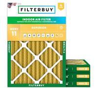 Filterbuy Filtro dell'aria MERV 11, filtro dell'aria pieghettato, 15 x 20 x 20 x 2, filtri per forno a corrente alternata (4 pezzi, oro)