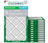 Filterbuy Filtro dell'aria MERV 8 Dust Defense (10 x 20 x 1), confezione da 12, filtri dell'aria di ricambio per forni HVAC AC pieghettati (dimensioni effettive: 24 x 40 x 1 cm)