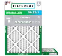 Filterbuy Filtro dell'aria MERV 8 Dust Defense (2 pezzi), pieghettato HVAC AC Furnace Air Filter (dimensioni effettive: 45 x 55 x 1 cm)