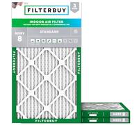 Filterbuy Filtro dell'aria MERV 8 Dust Defense (3 pezzi), 30 x 76 x 1 cm, filtri dell'aria di ricambio per forni HVAC pieghettati (dimensioni effettive: 40 x 75 x 1 cm)