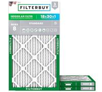 Filterbuy Filtro dell'aria MERV 8 Dust Defense (3 pezzi), pieghettato HVAC AC Furnace Air Filter (dimensioni effettive: 45 x 75 x 1 cm)