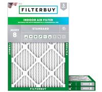 Filterbuy Filtro dell'aria MERV 8 Dust Defense (3 pezzi), pieghettato HVAC AC Furnace Air Filter (dimensioni effettive: 44,7 x 49,5 x 1,9 cm)