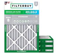 Filterbuy Filtro dell'aria MERV 8 Dust Defense (confezione da 4), 20 x 24 x 24 x 2 x 2 cm, ricambio filtri dell'aria per forno AC pieghettati (dimensioni effettive: 19,38 x 23,38 x 1,75 pollici)