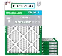 Filterbuy Filtro dell'aria MERV 8 Dust Defense (confezione da 6), 13 x 20 x 1 cm, ricambio per filtri dell'aria per forno a corrente alternata (dimensioni effettive: 12,88 x 19,88 x 0,75 pollici)