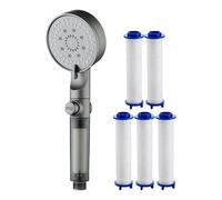 Filtered Shower Head, Handheld Adjustable Sprayer, 5 Spray Modes with Silicone Nozzles, Water Saving Pressure Boost for Home, RV, Dorm, Apartment, Outdoor Bathing, 27x9cm