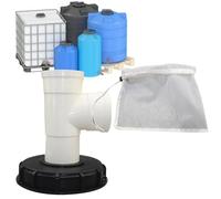 Filterkappe für IBC-Taschen - 45° & 90° Schlauchadapter Winkel Set mit Befestigung füir IBC-Behälter | 'C Tote Zubehör für Wassercontainer Indoor Outdoor Tanksysteme & Gartenschlauchluss